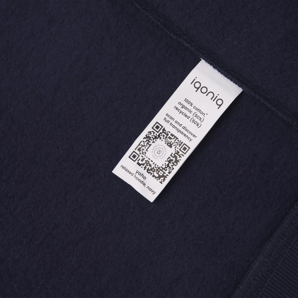 Luźna bluza z kapturem z bawełny z recyklingu Iqoniq Yoho T9402-002-XXL