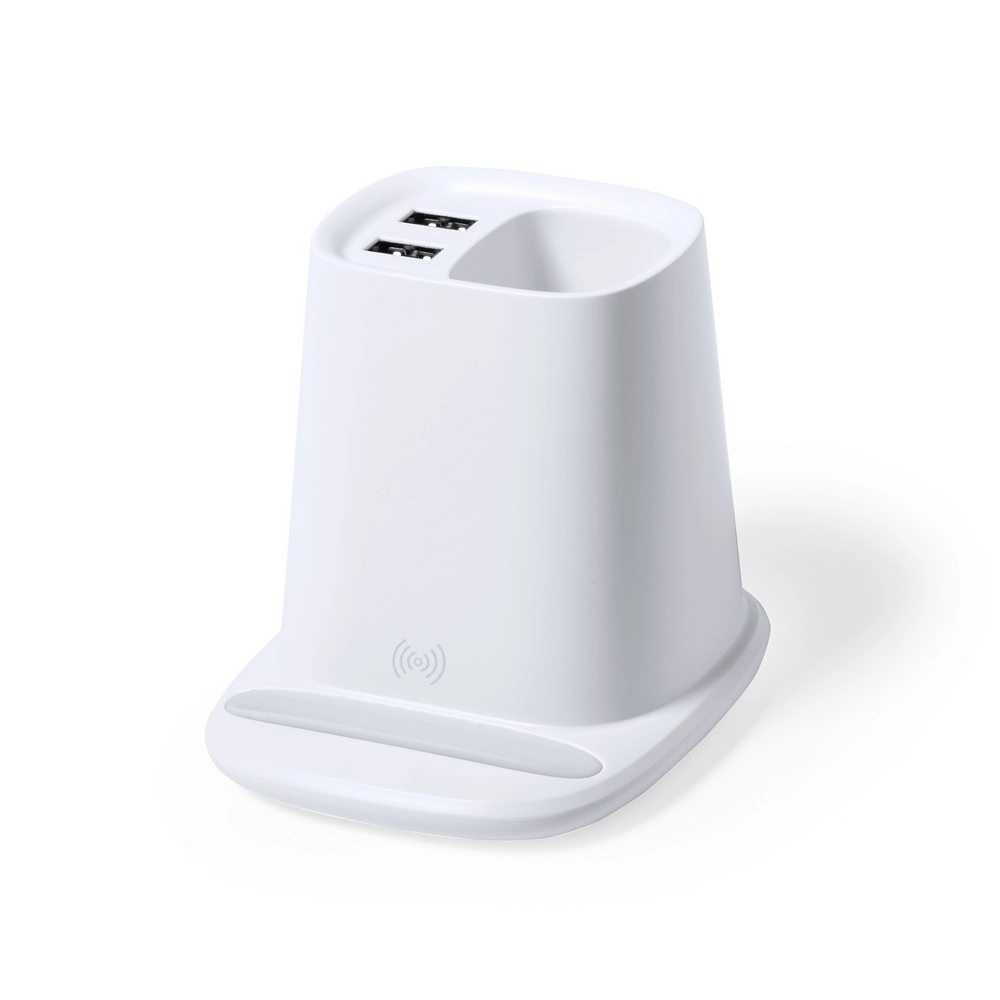 Ładowarka bezprzewodowa 5W, hub USB 2.0, pojemnik na przybory do pisania, stojak na telefon V0145-02