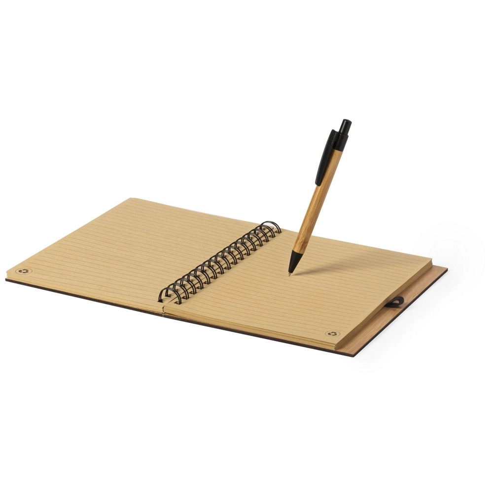 Bambusowy notatnik A5 z długopisem V0206-16