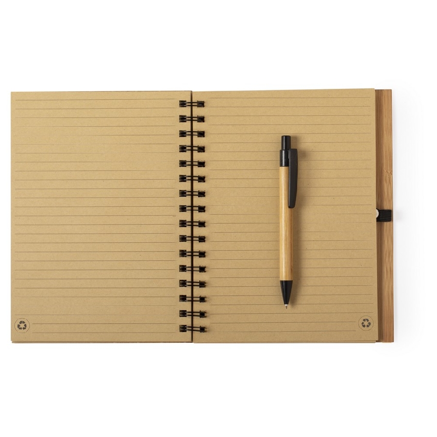 Bambusowy notatnik A5, długopis V0206-16