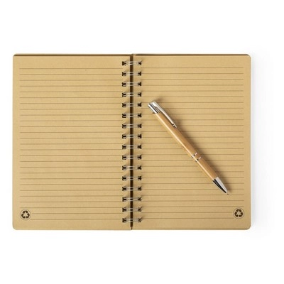 Bambusowy notatnik ok. A5, długopis V0207-16