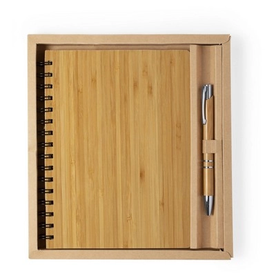 Bambusowy notatnik ok. A5, długopis V0207-16