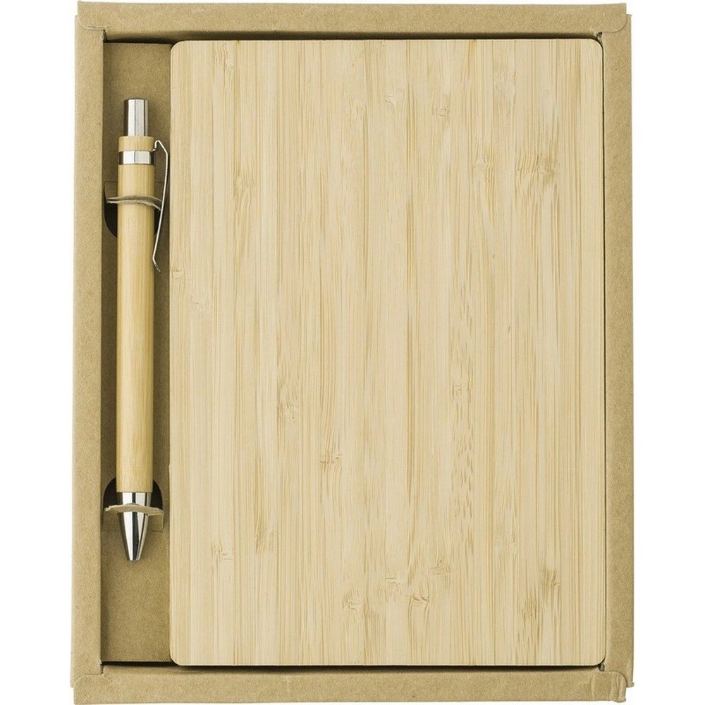 Bambusowy notatnik ok. B6 z długopisem V0217-16