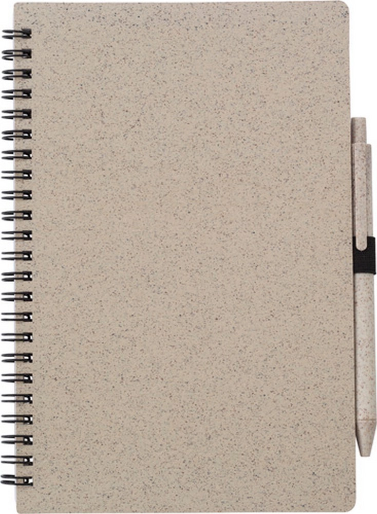 Notatnik ok. A5 ze słomy pszenicznej z długopisem V0238-18