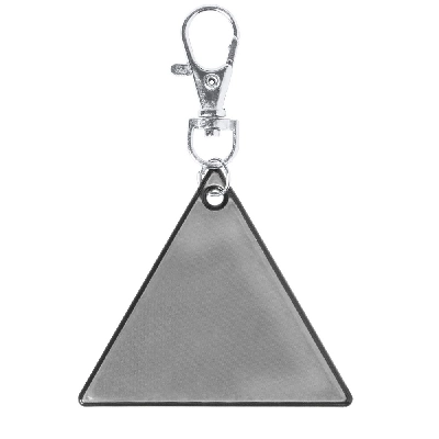 Brelok do kluczy, zawieszka trójkąt, połyskliwy V0448-32 srebrny
