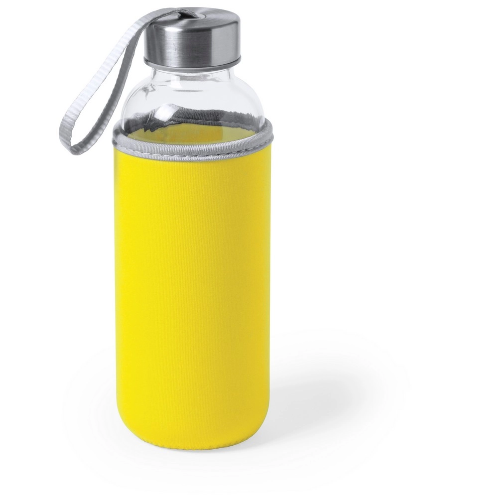 Szklana butelka 420 ml | Bob V0462-08 żółty