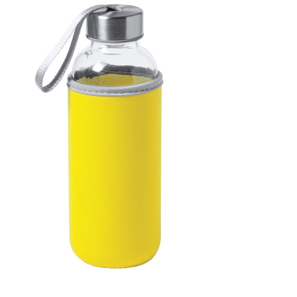 Szklana butelka 420 ml | Bob V0462-08 żółty