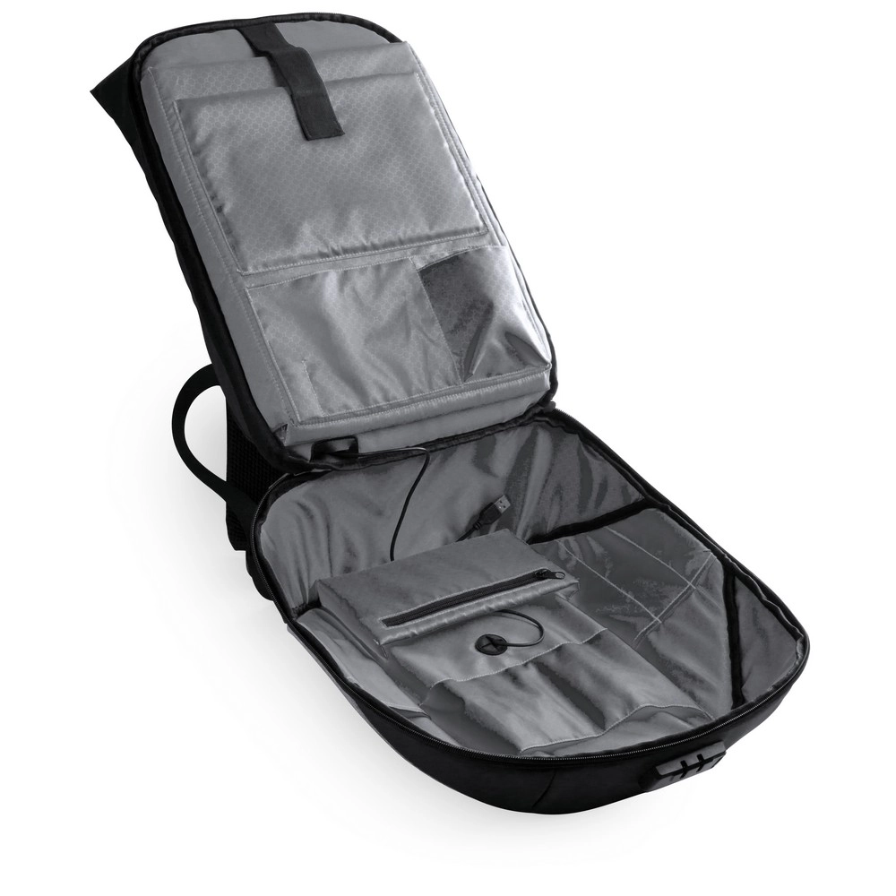 Nieprzemakalny plecak na laptopa 15 i tablet 10, ładowarka słoneczna 6.5W V0713-19 szary
