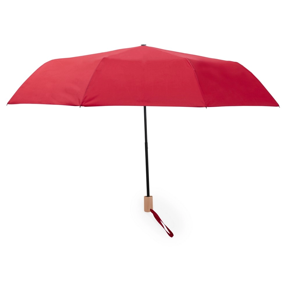 Wiatroodporny parasol manualny RPET, składany V0762-05 czerwony