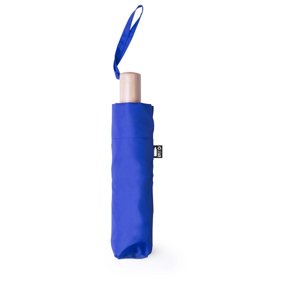 Wiatroodporny parasol manualny RPET, składany V0762-11 niebieski
