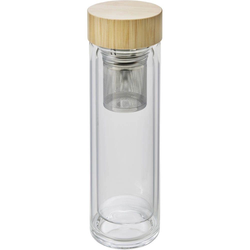 Szklany termos 420 ml, posiada sitko zatrzymujące fusy V0774-18 wielokolorowy