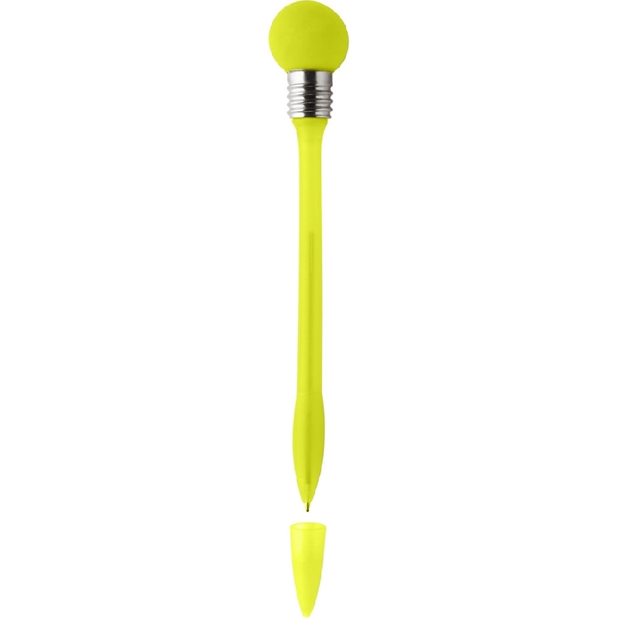 Długopis żarówka z zatyczką V1006-08 żółty