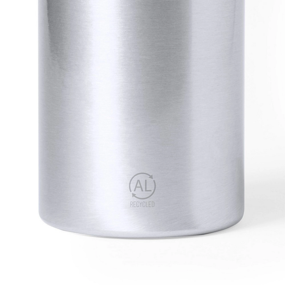 Butelka sportowa 400 ml z aluminium z recyklingu, z karabińczykiem V1065-32