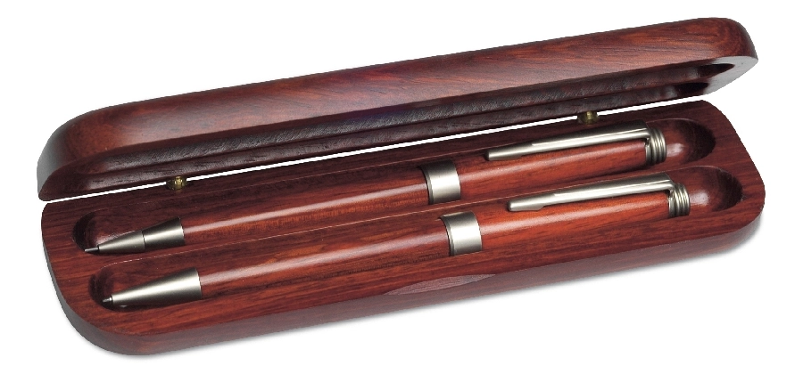 Zestaw piśmienny, długopis i ołówek mechaniczny V1115-17 drewno