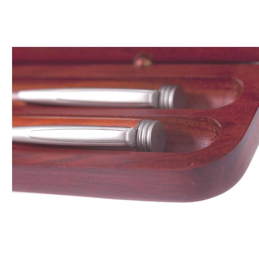 Zestaw piśmienny, długopis i ołówek w drewnianym etui V1115-17 drewno