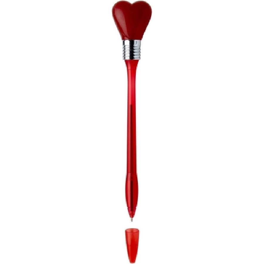 Długopis  serce z zatyczką V1208-05 czerwony