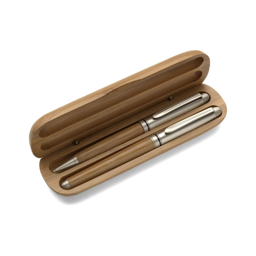 Zestaw piśmienny, długopis i pióro kulkowe V1300-17 drewno