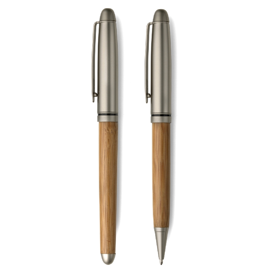 Zestaw piśmienny, długopis i pióro kulkowe V1300-17 drewno