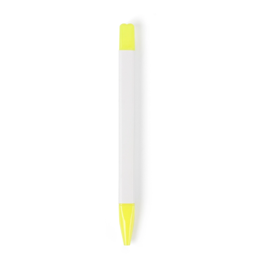 Zestaw piśmienny, ołówek, zakreślacz i długopisy z wkładem w kolorze nakrętki V1314-02 biały