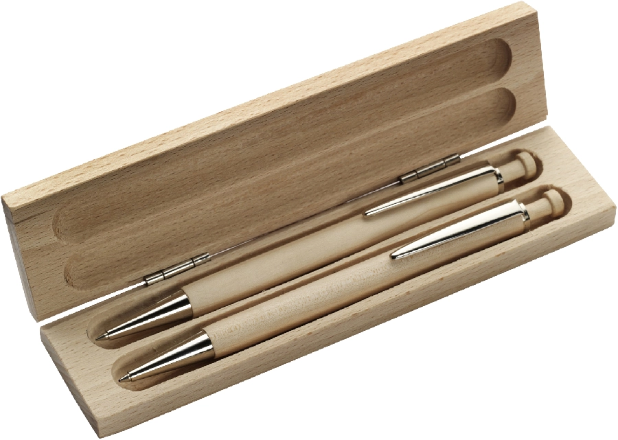 Zestaw piśmienny, długopis i ołówek mechaniczny V1356-17 drewno