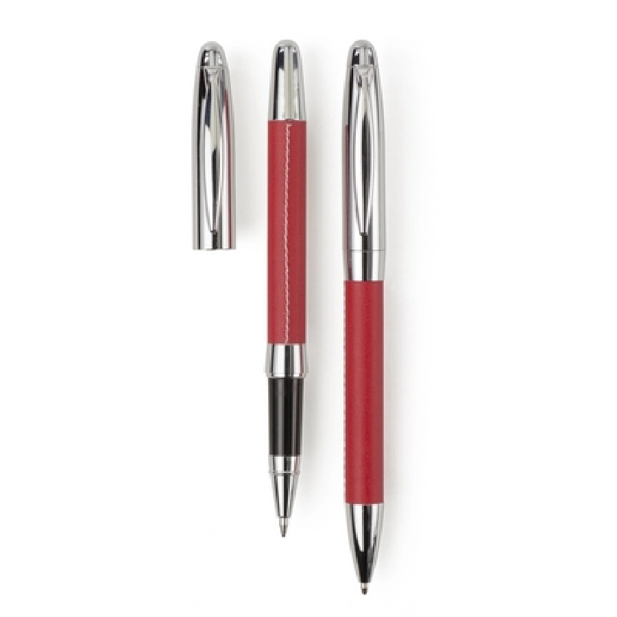 Zestaw piśmienny, długopis i pióro kulkowe V1448-05 czerwony