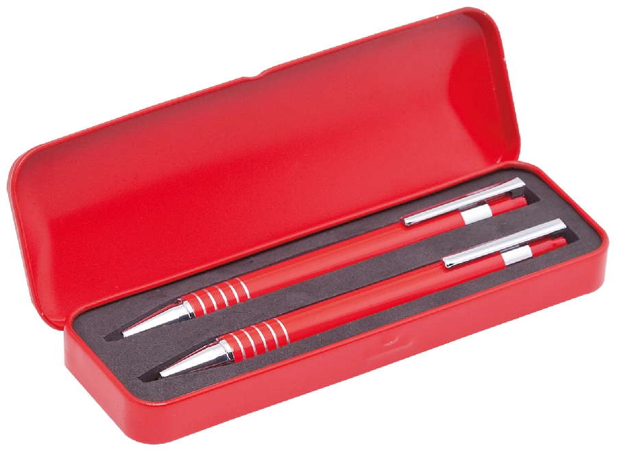 Zestaw piśmienny, długopis i ołówek mechaniczny V1463-05 czerwony