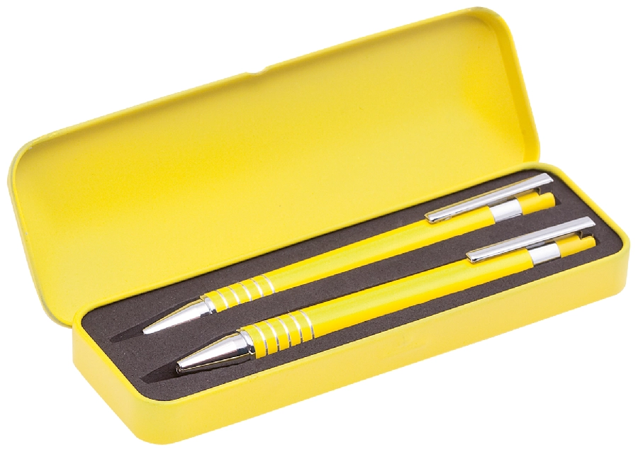 Zestaw piśmienny, długopis i ołówek mechaniczny V1463-08 żółty