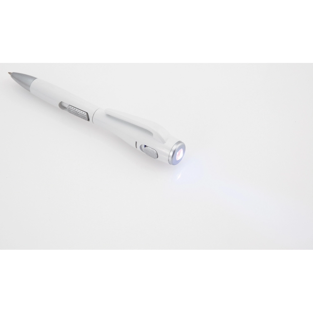 Długopis, lampka LED V1475-A-02 biały