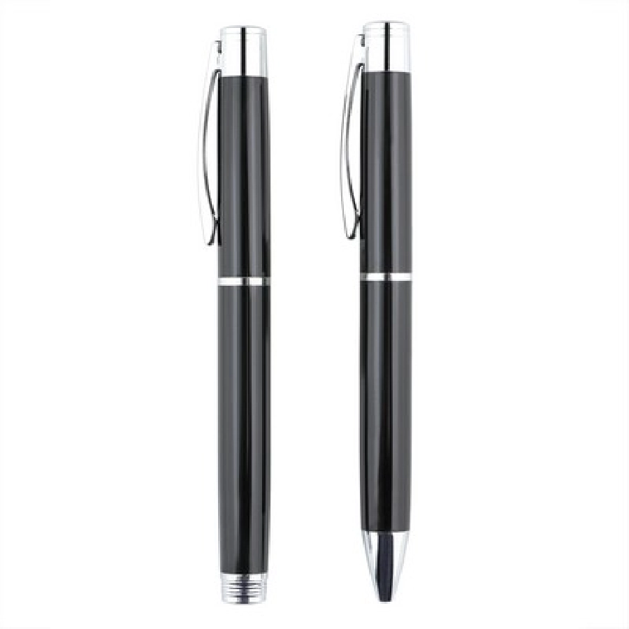 Zestaw piśmienny, długopis i pióro kulkowe V1486-03 czarny