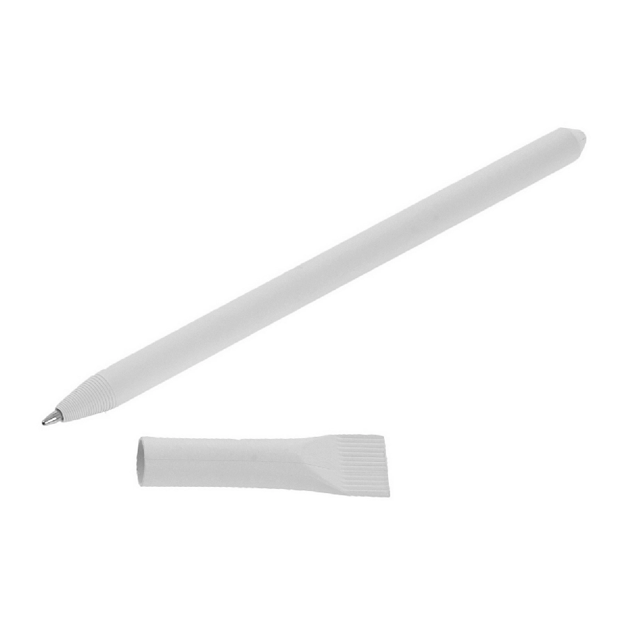 Długopis ze zrolowanego papieru z zatyczką | Debra V1630-02 biały