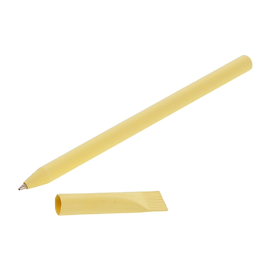 Długopis ze zrolowanego papieru z zatyczką | Debra V1630-08 żółty