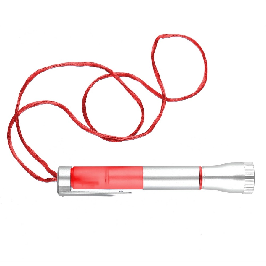 Latarka 2 LED, długopis V1654-05 czerwony