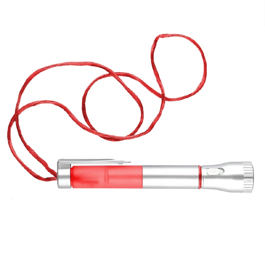 Latarka 2 LED, długopis V1654-05 czerwony