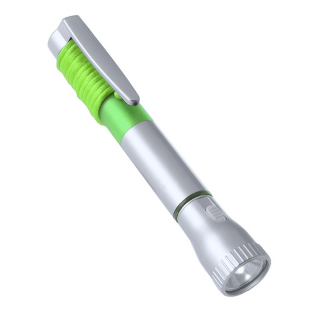 Latarka 2 LED, długopis V1654-10 zielony