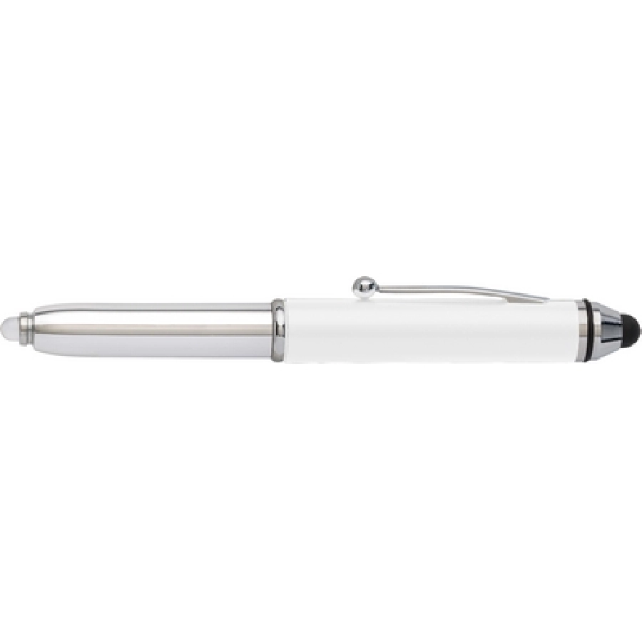 Długopis, touch pen, lampka LED, zatyczka V1683-02 biały