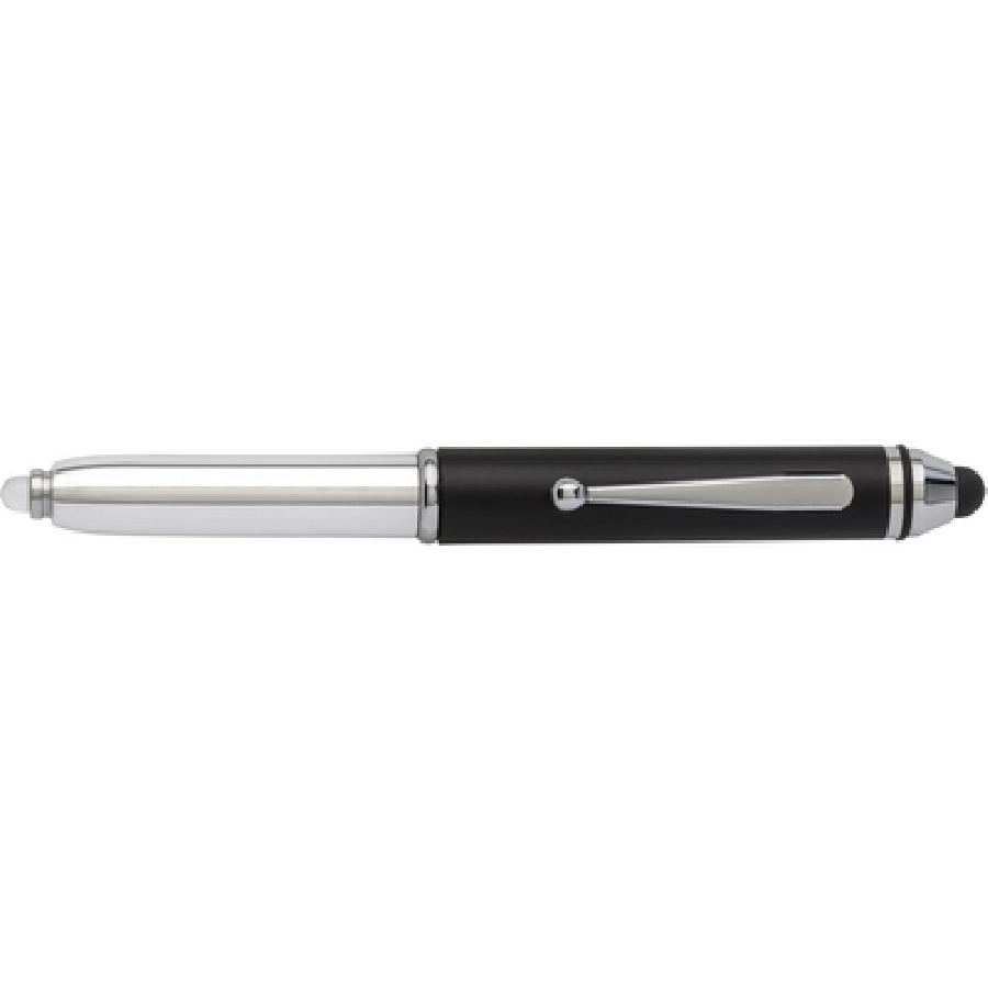 Długopis, touch pen, lampka LED, zatyczka V1683-03 czarny