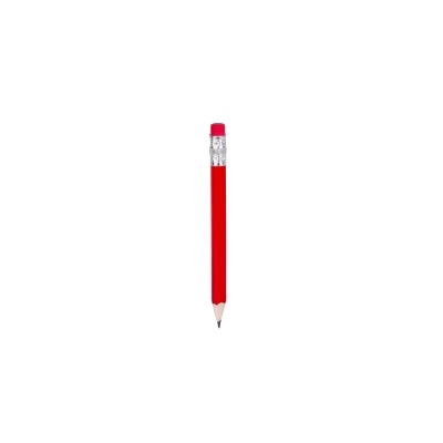Mini ołówek, gumka V1697-05 czerwony