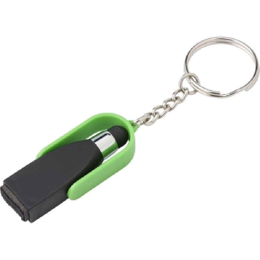 Brelok do kluczy, touch pen, czyścik do ekranu V1704-10 zielony