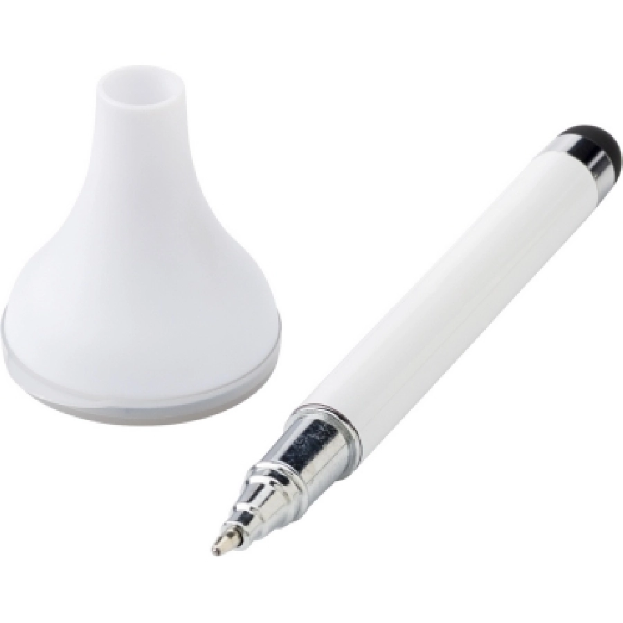 Długopis, touch pen, czyścik do ekranu V1705-02 biały