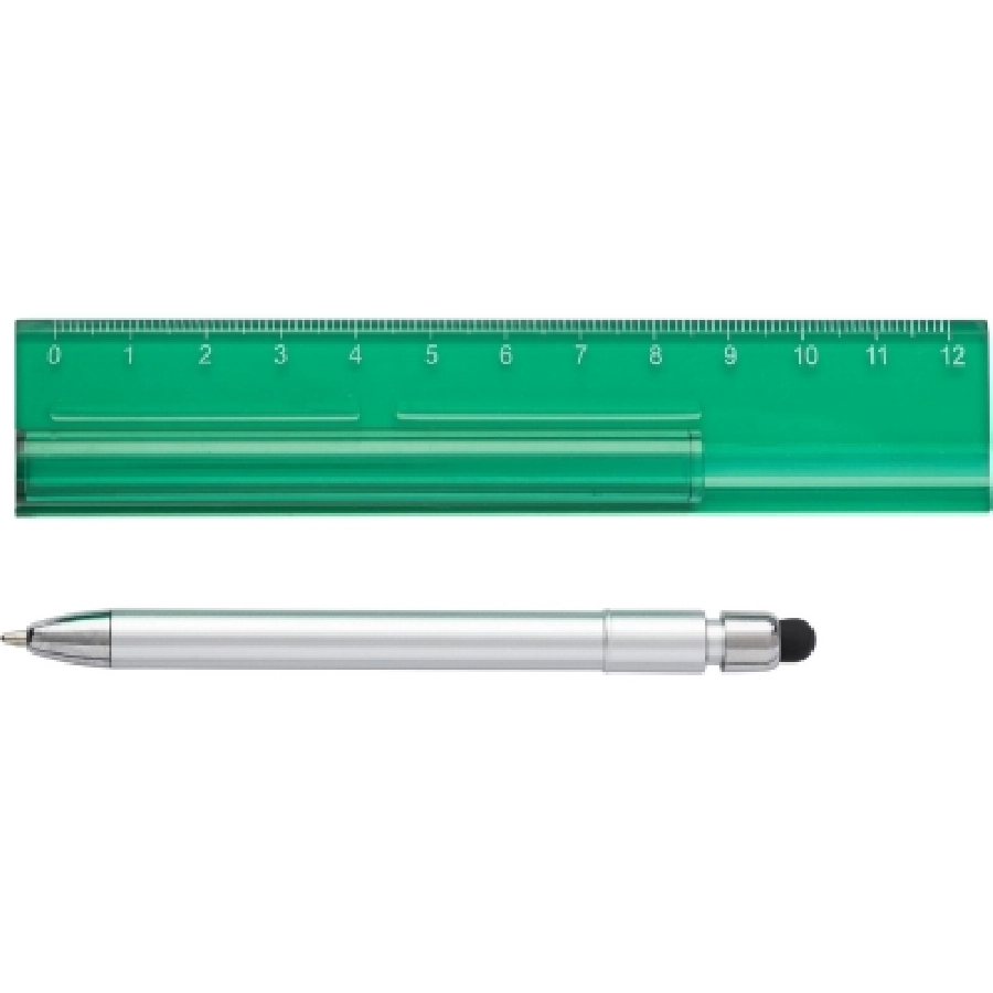 Linijka, długopis, touch pen V1724-06 zielony