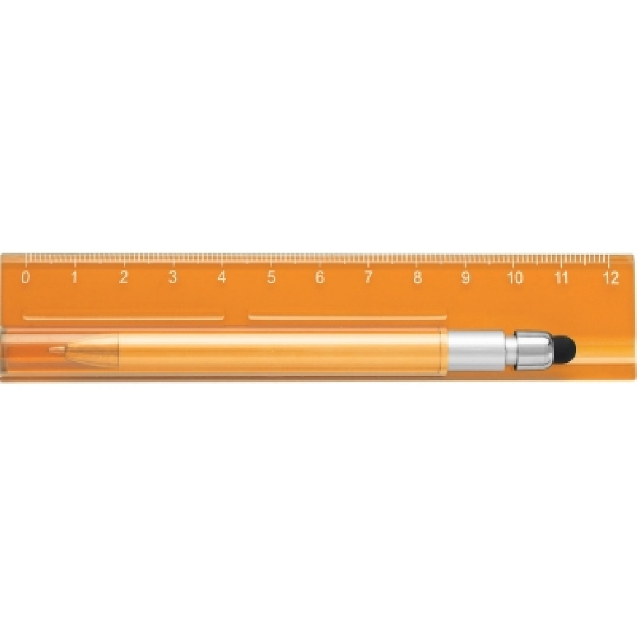 Linijka, długopis, touch pen V1724-07 pomarańczowy