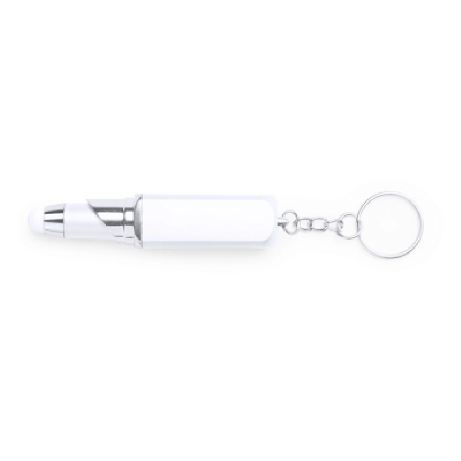 Brelok do kluczy pomadka, długopis, touch pen V1736-02 biały
