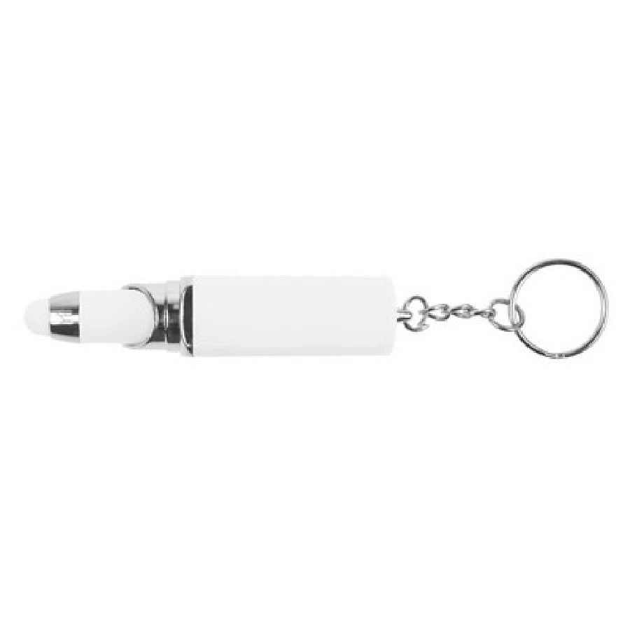 Brelok do kluczy pomadka, długopis, touch pen V1736-02 biały