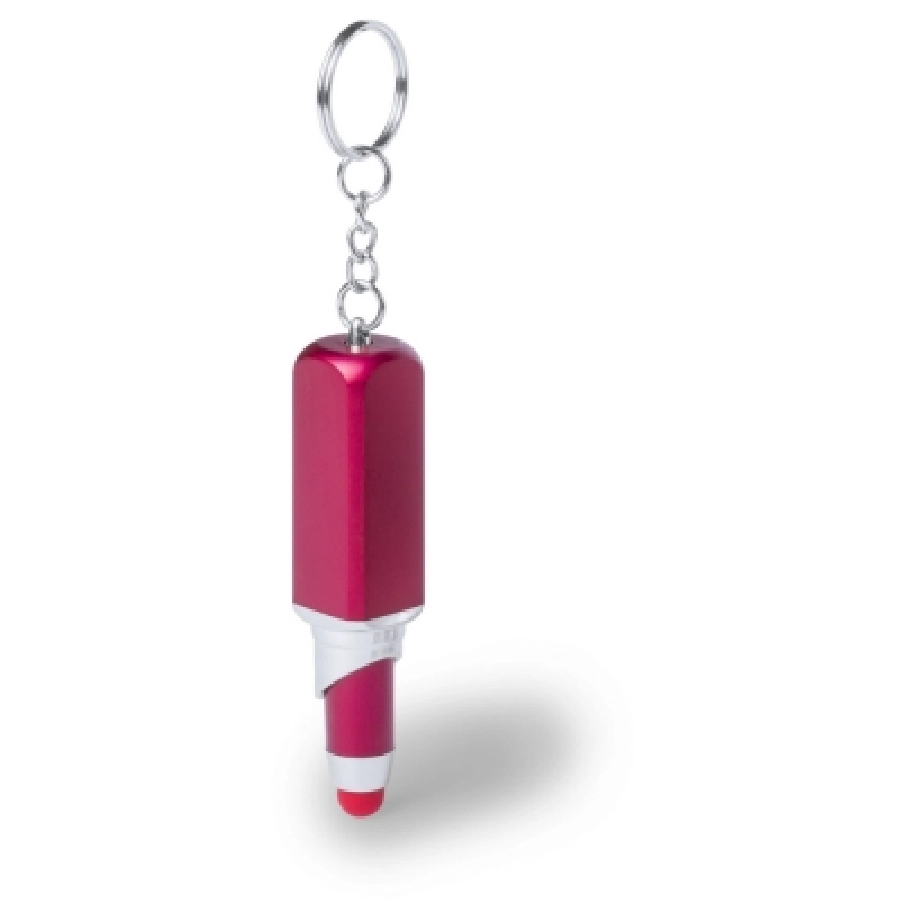 Brelok do kluczy pomadka, długopis, touch pen V1736-05 czerwony