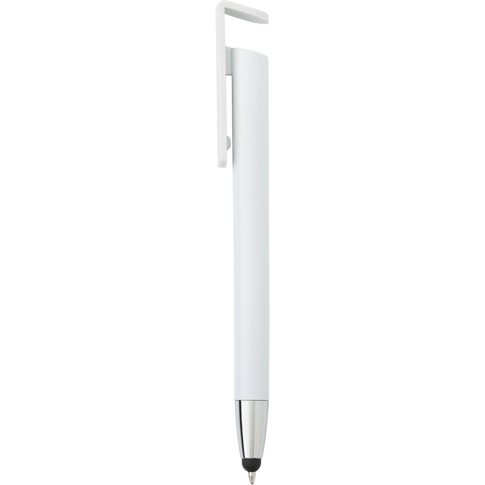 Długopis, touch pen, stojak na telefon V1753-02 biały