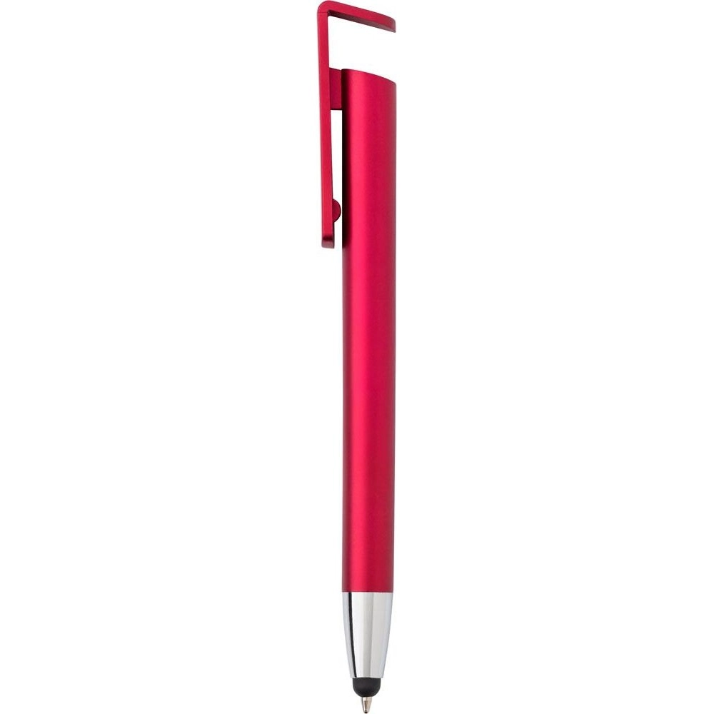 Długopis, touch pen, stojak na telefon V1753-05 czerwony