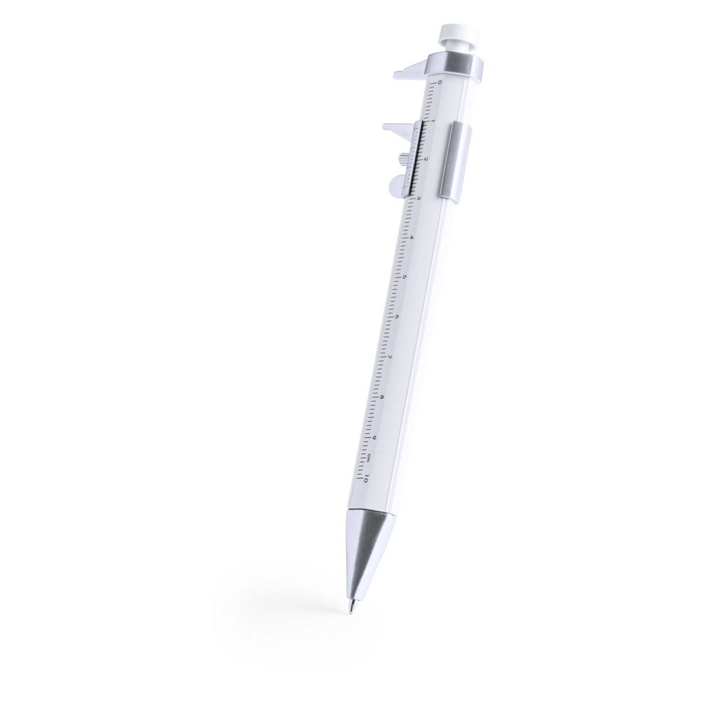 Długopis wielofunkcyjny, linijka, narzędzie pomiarowe V1772-02 biały