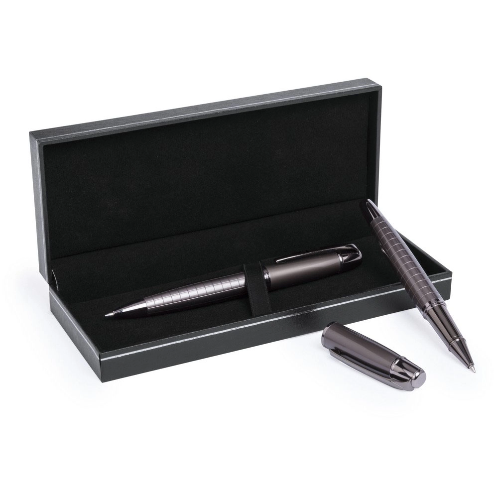Zestaw piśmienny, długopis i pióro kulkowe V1776-32 srebrny
