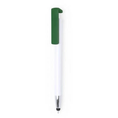 Długopis, touch pen, stojak na telefon V1777-06 zielony
