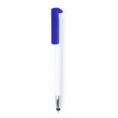 Długopis, touch pen, stojak na telefon V1777-11 niebieski